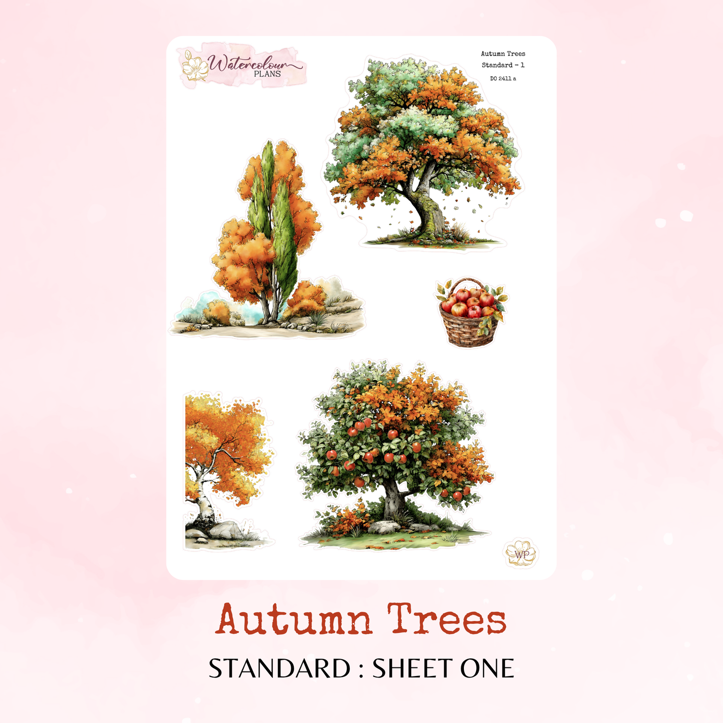Autumn Trees – Fall - Planner and Journal Stickers – Stationery - Watercolour