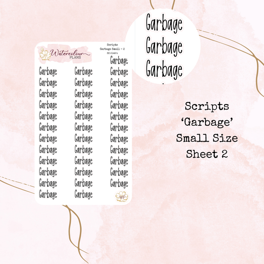 Garbage Scripts - Four Sizes - Planner and Journal Stickers - Stationery
