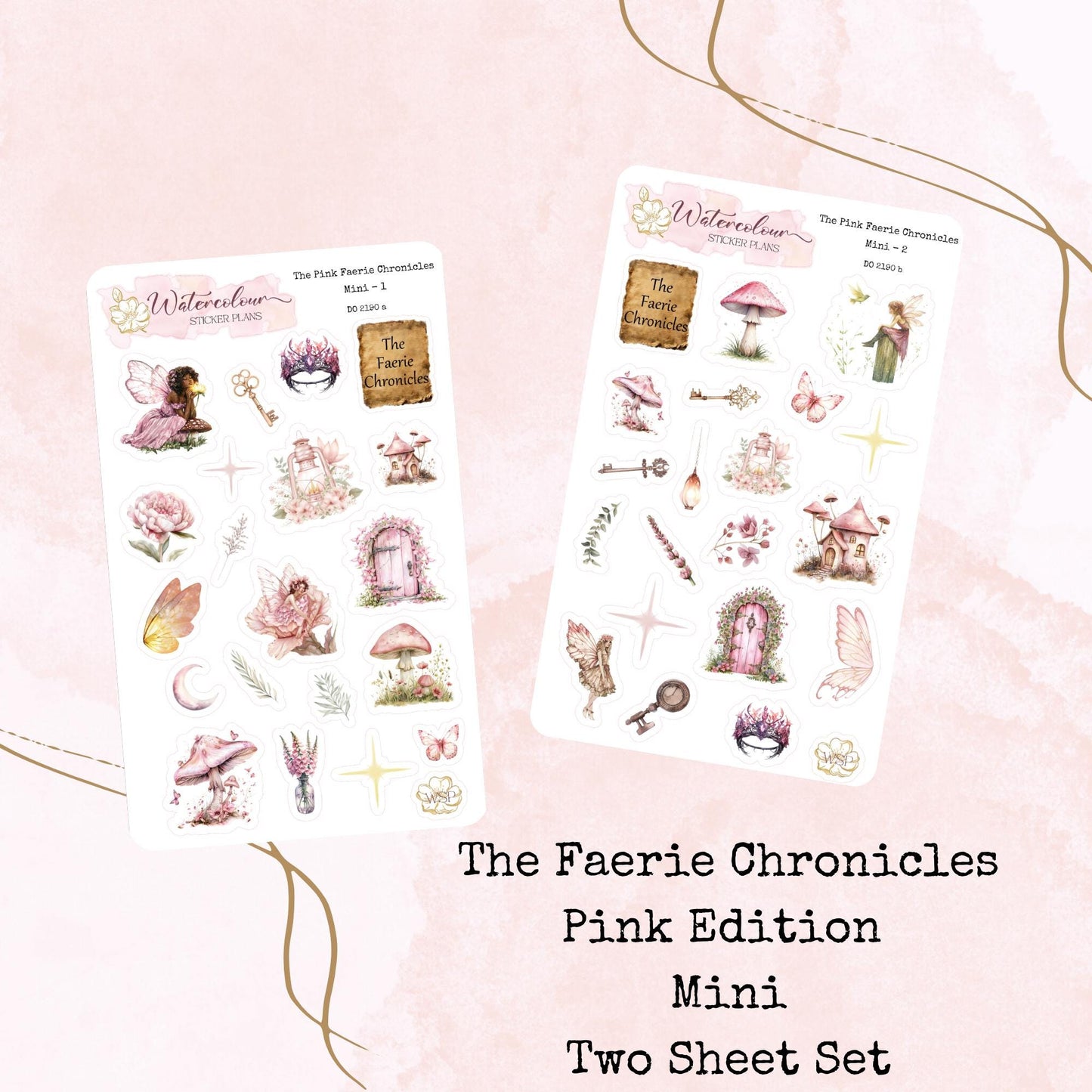 The Pink Faerie Chronicles - Mini Size - Planner and Journal Stickers - Stationery - Watercolour