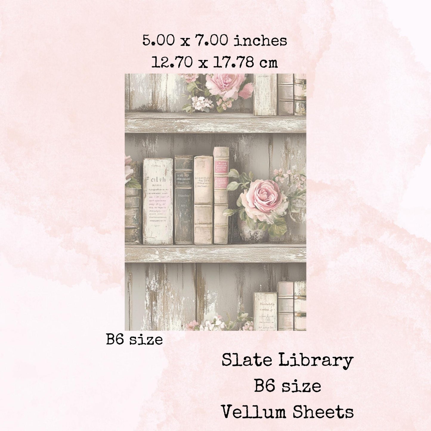 Slate Library - Printed Vellum - Stationery - Watercolour
