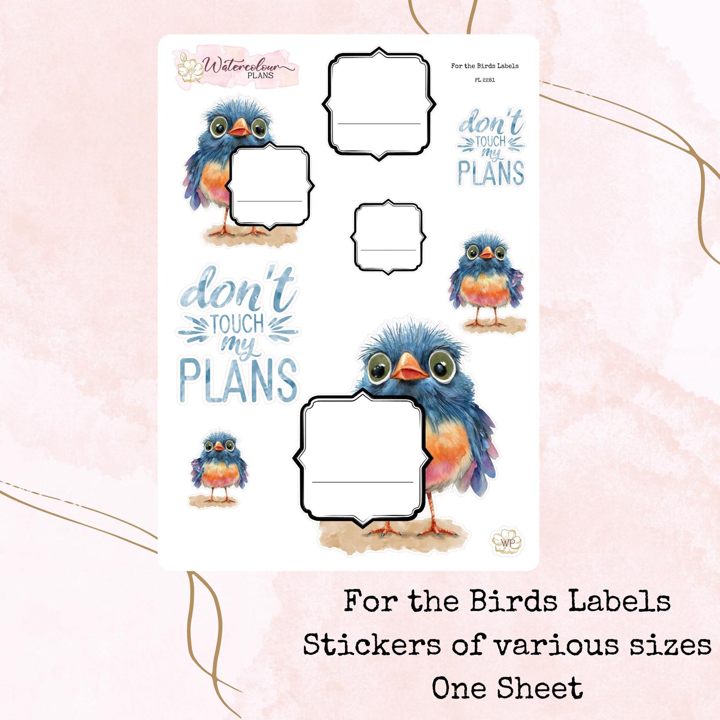 For the Birds Labels - Planner and Journal Stickers - Stationery - Watercolour