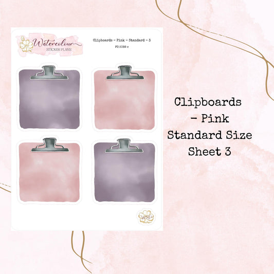 Clipboards - Standard Size - Planner and Journal Stickers - Stationery - Watercolour