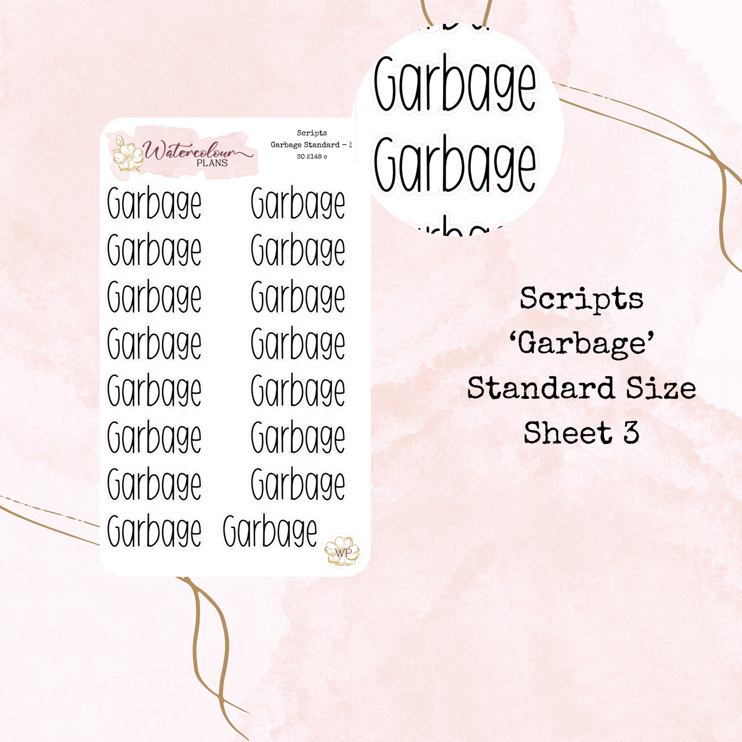 Garbage Scripts - Four Sizes - Planner and Journal Stickers - Stationery