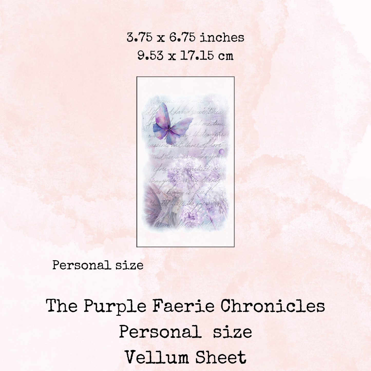 The Purple Faerie Chronicles - Printed Vellum - Dashboard - Stationery - Watercolour