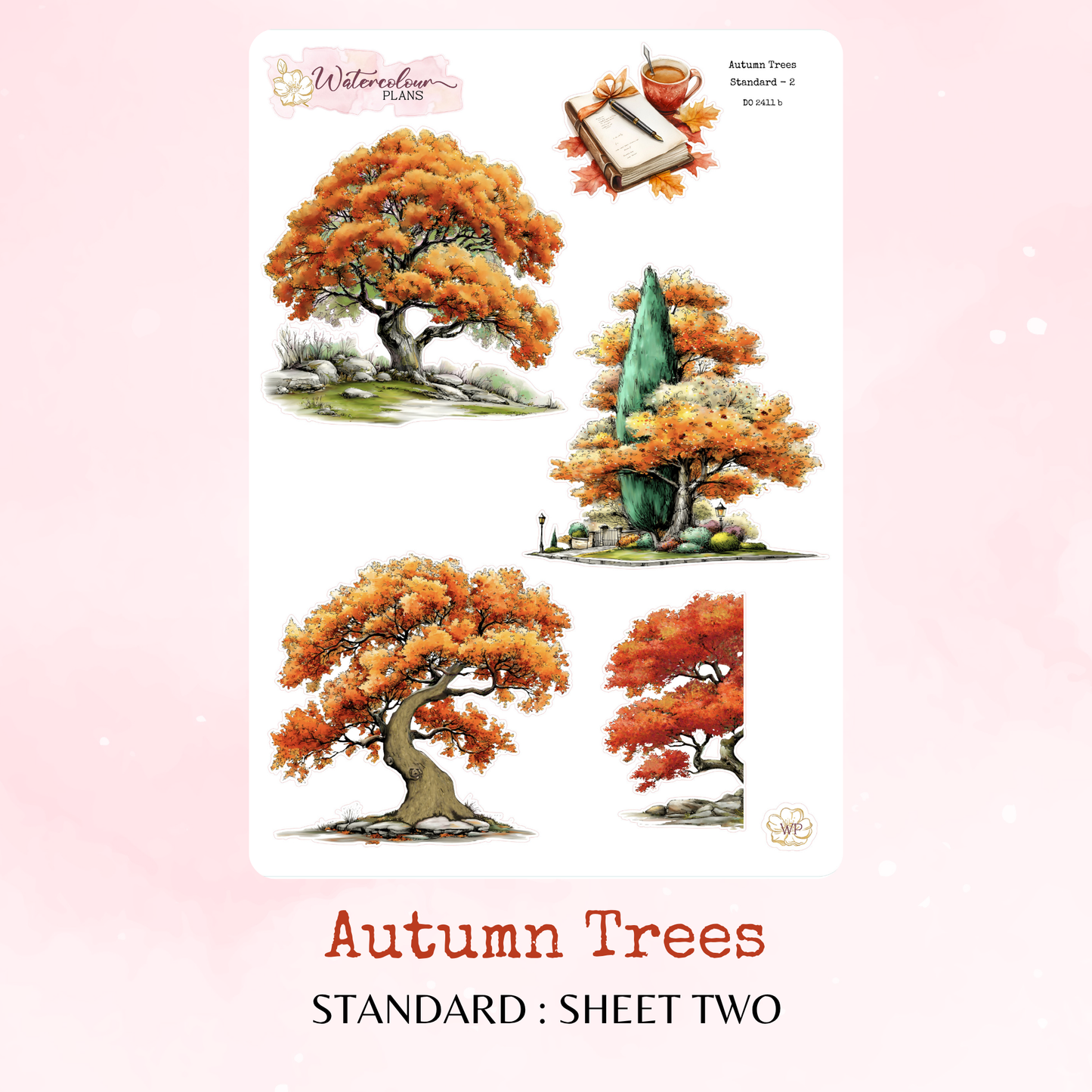 Autumn Trees – Fall - Planner and Journal Stickers – Stationery - Watercolour