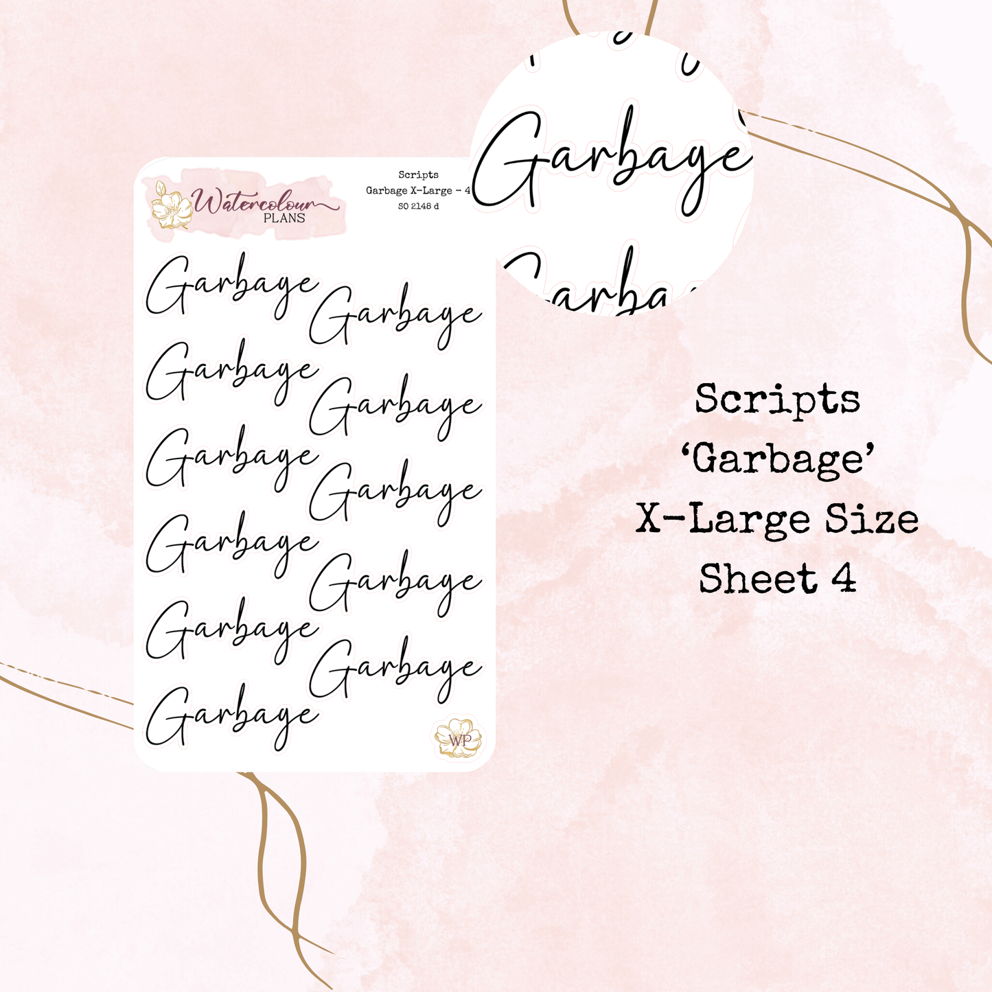 Garbage Scripts - Four Sizes - Planner and Journal Stickers - Stationery