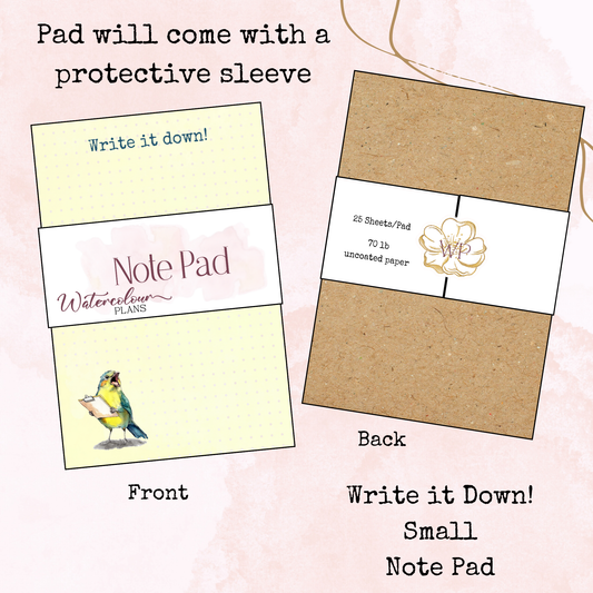 Write it Down! - Note Pad - Stationery - Watercolour