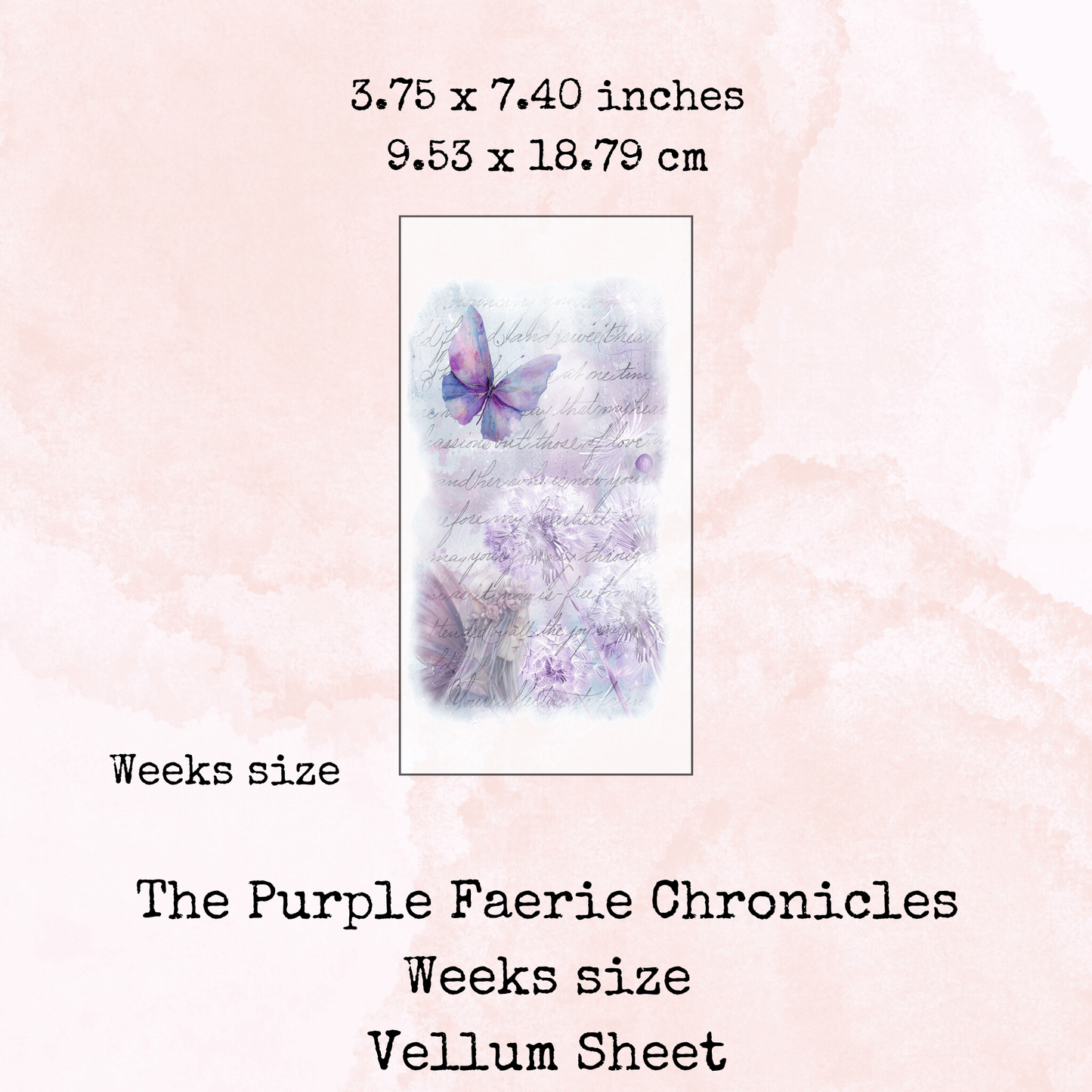 The Purple Faerie Chronicles - Printed Vellum - Dashboard - Stationery - Watercolour