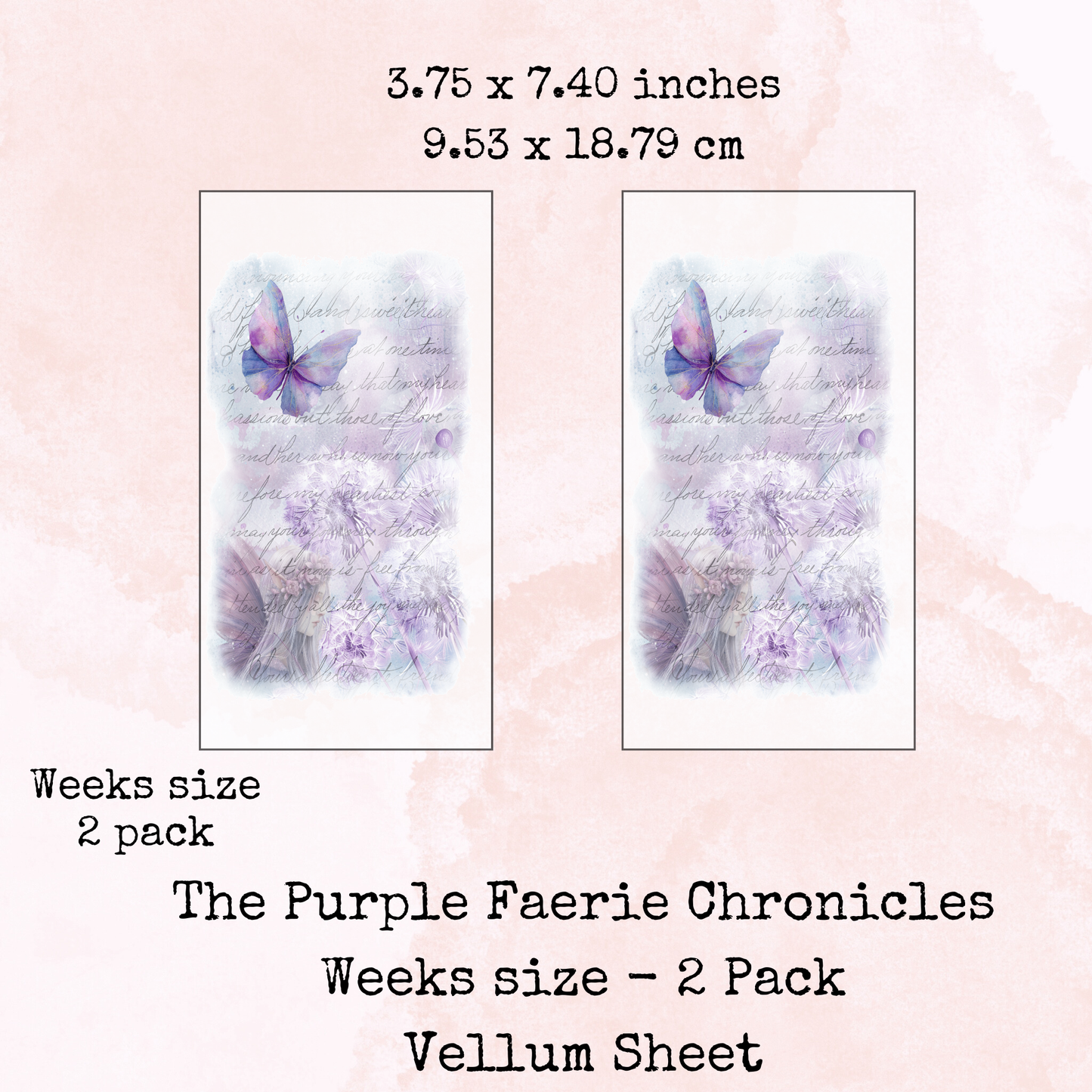 The Purple Faerie Chronicles - Printed Vellum - Dashboard - Stationery - Watercolour