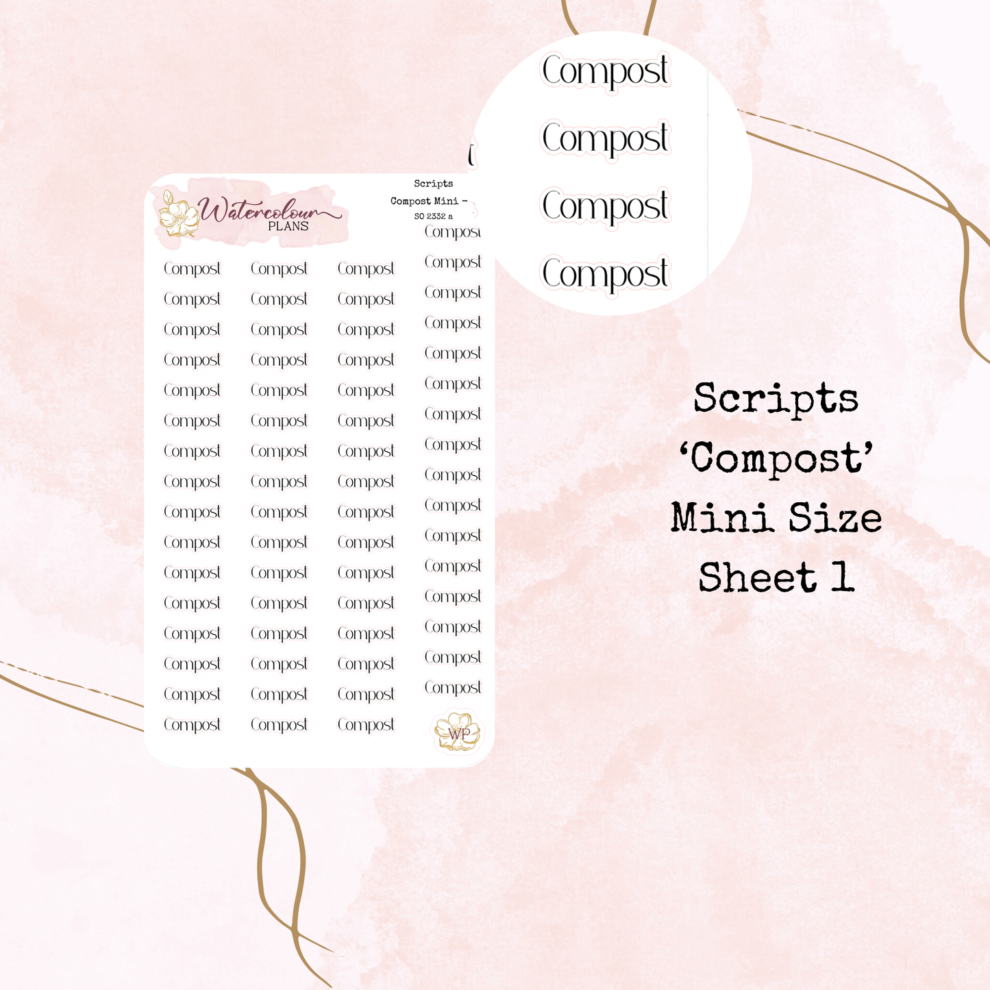 Compost Scripts - Four Sizes - Planner and Journal Stickers - Stationery