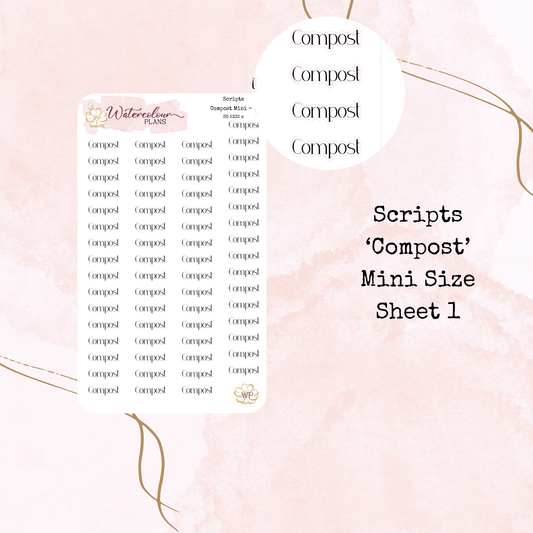 Compost Scripts - Four Sizes - Planner and Journal Stickers - Stationery