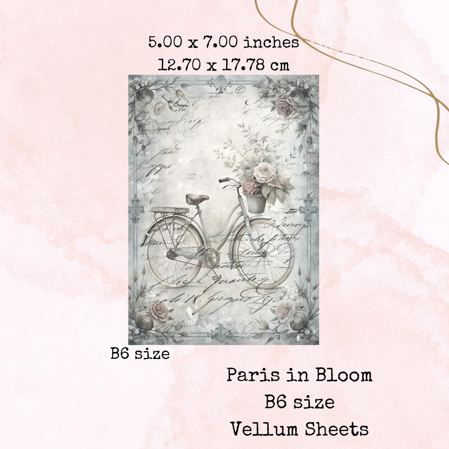Paris in Bloom - Printed Vellum - Stationery - Watercolour