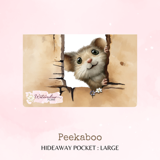 Peekaboo - Hideaway Pocket - Large Size - Adhesive Storage - Peel and Stick Pocket - Stationery Supplies - Watercolour