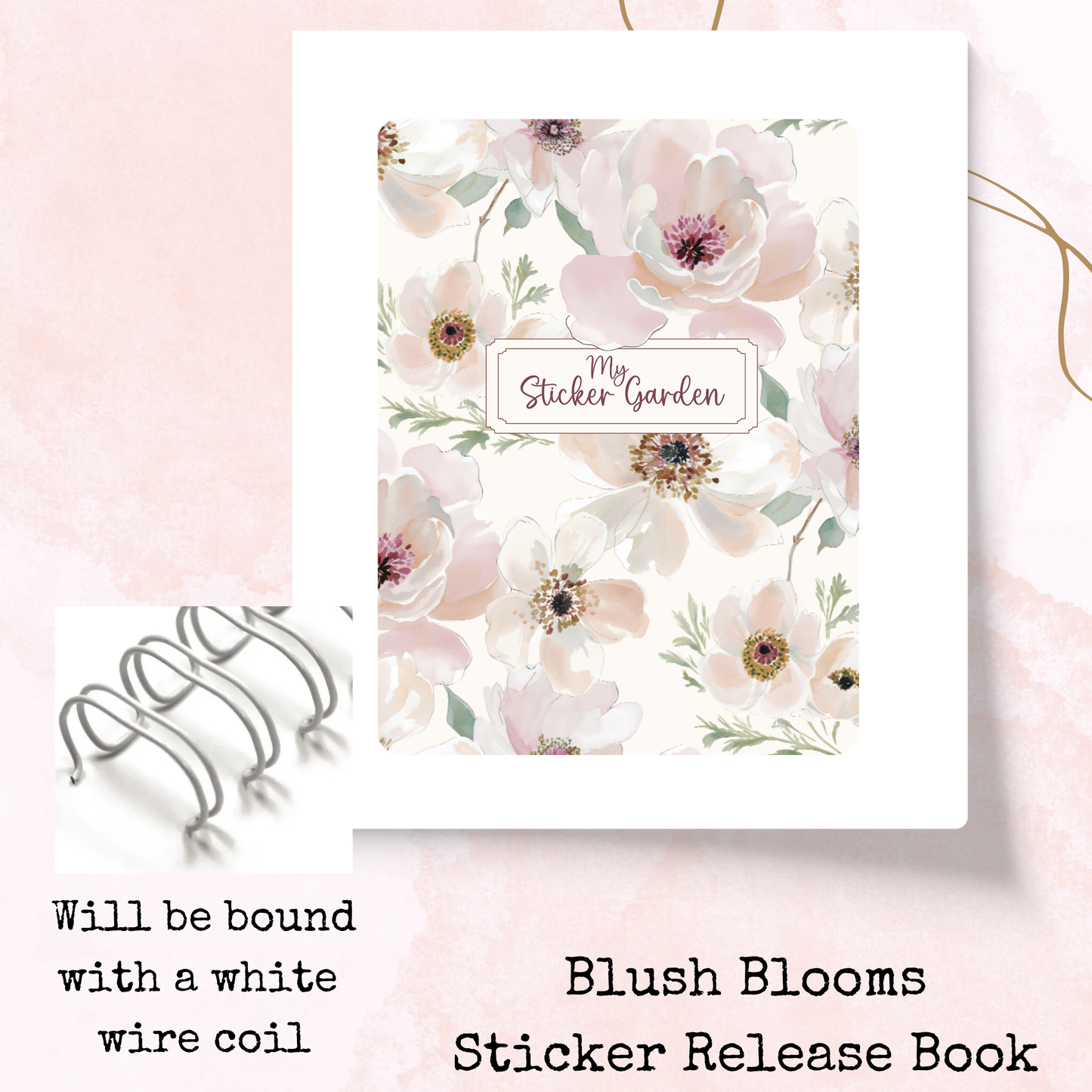 My Sticker Garden - Blush Blooms - Sticker Release Book - Planner and Journal Accessory - Stationery - Watercolour