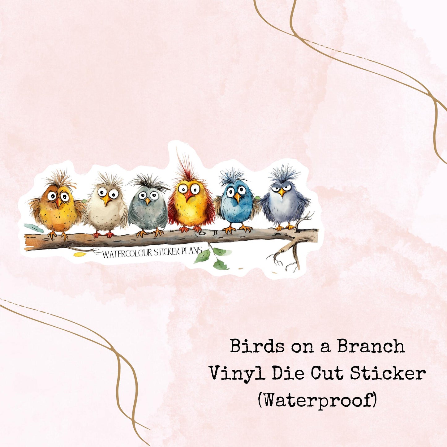 Birds on a Branch - Vinyl Die Cut - Waterproof Stickers