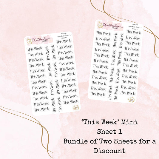 This Week Scripts - Four Sizes - Planner and Journal Stickers - Stationery