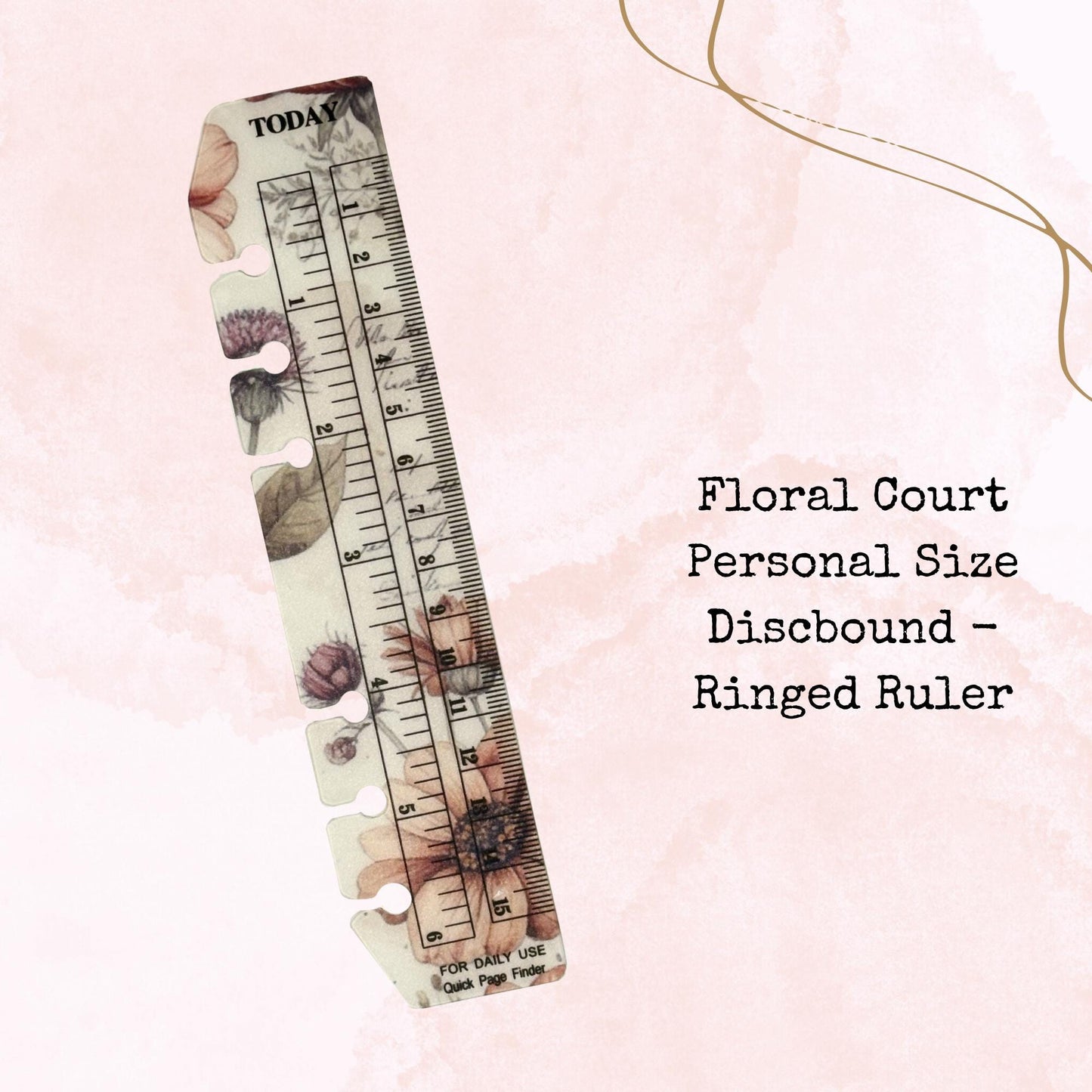 Floral Court - Personal Size - Disc-bound - Ringed - Planner Supplies - Watercolour