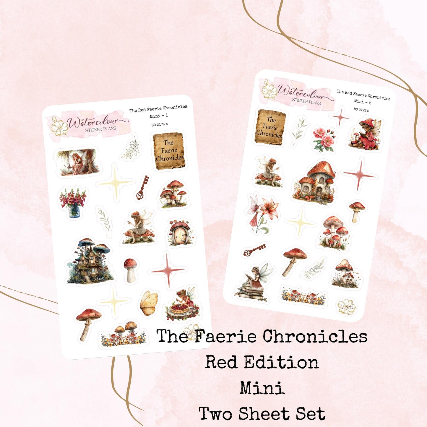 The Red Faerie Chronicles - Mini Size - Planner and Journal Stickers - Stationery - Watercolour