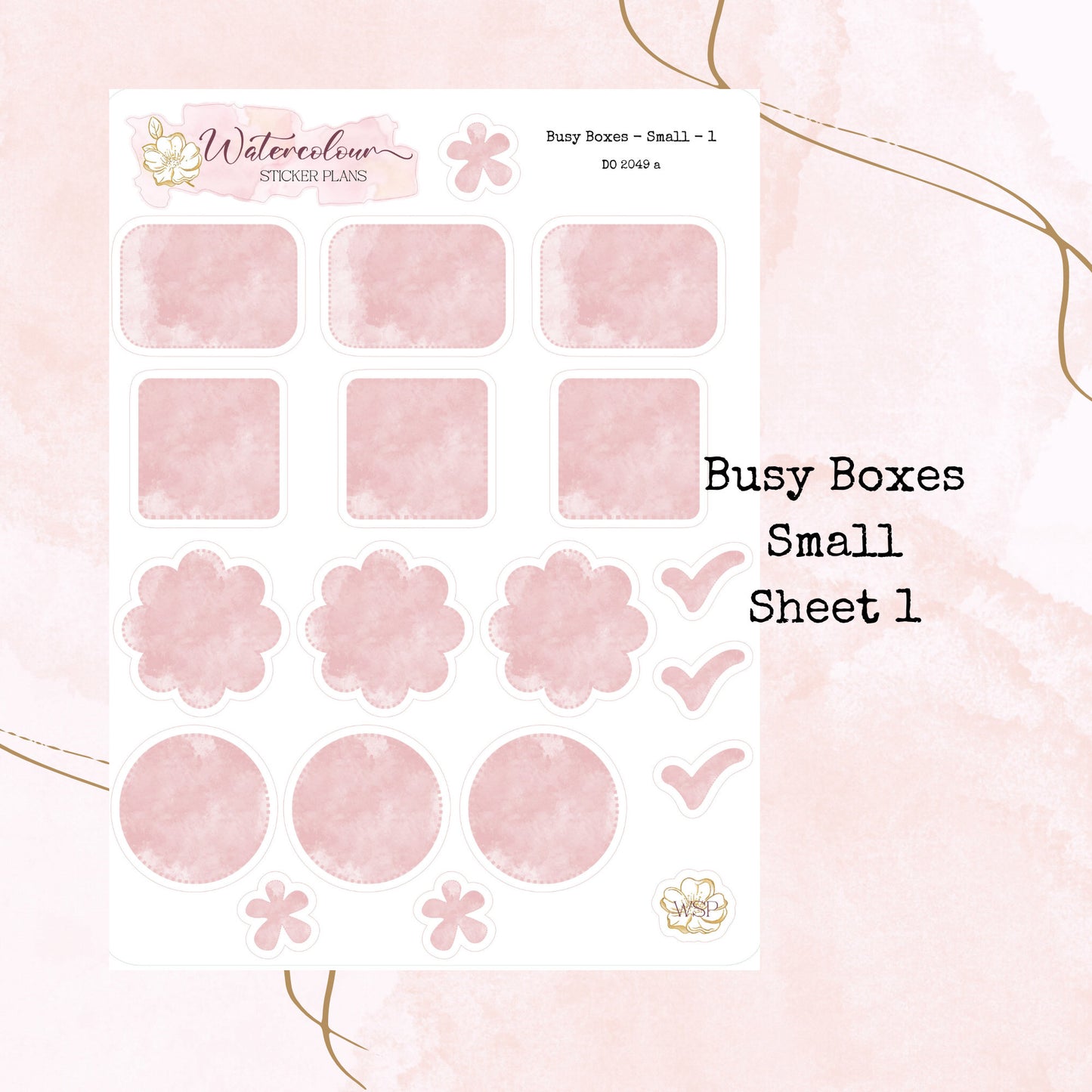 Busy Boxes - Small Size - Planner and Journal Stickers - Stationery - Watercolour