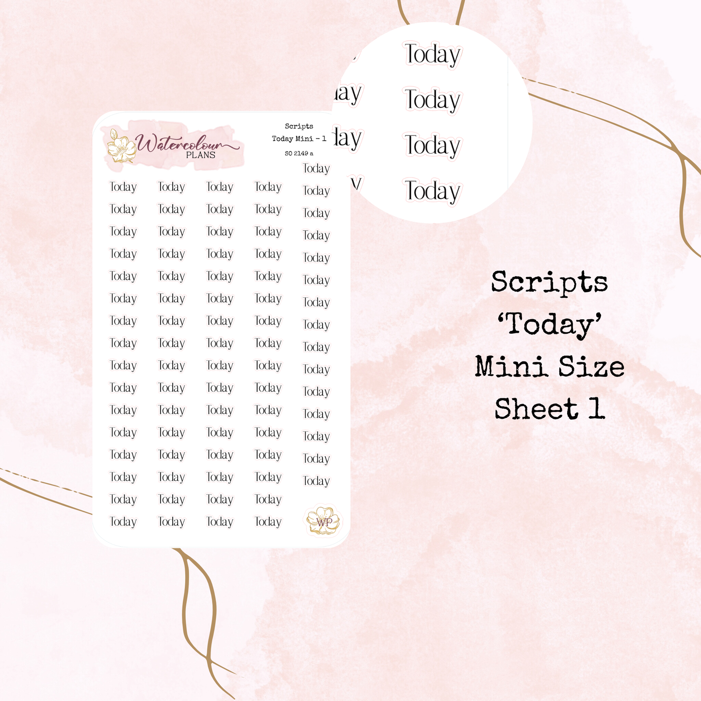Today Scripts - Four Sizes - Planner and Journal Stickers - Stationery
