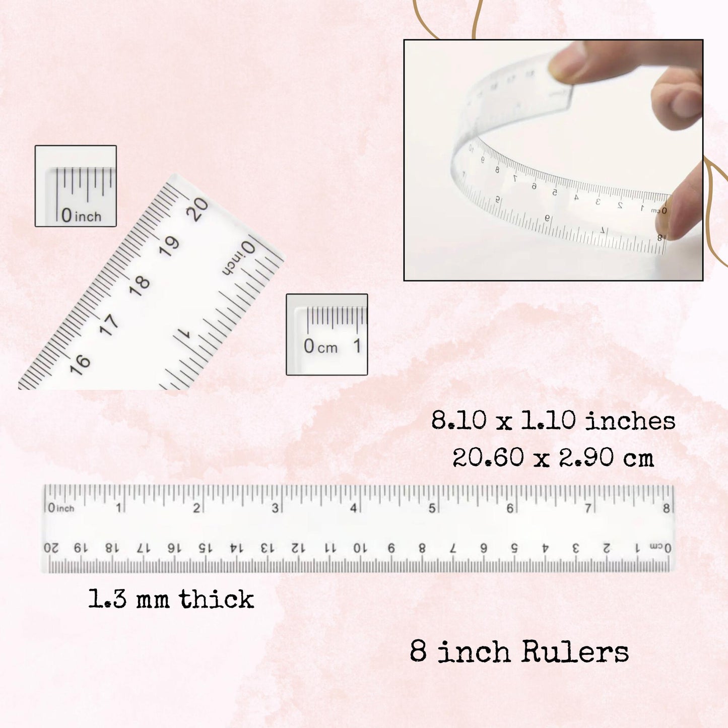 Daisy Love - 8 Inch Ruler - Planner Supplies - Watercolour