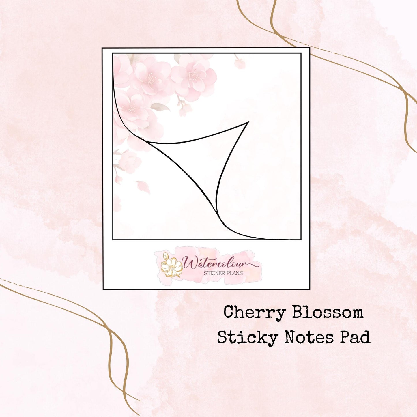 Cherry Blossom - Sticky Notes Pad - Stationery - Watercolour