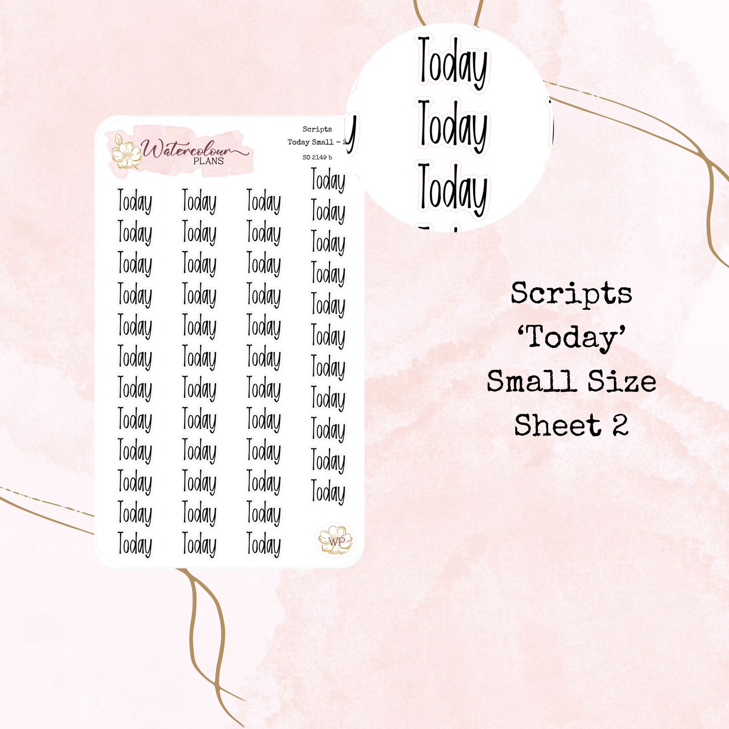 Today Scripts - Four Sizes - Planner and Journal Stickers - Stationery