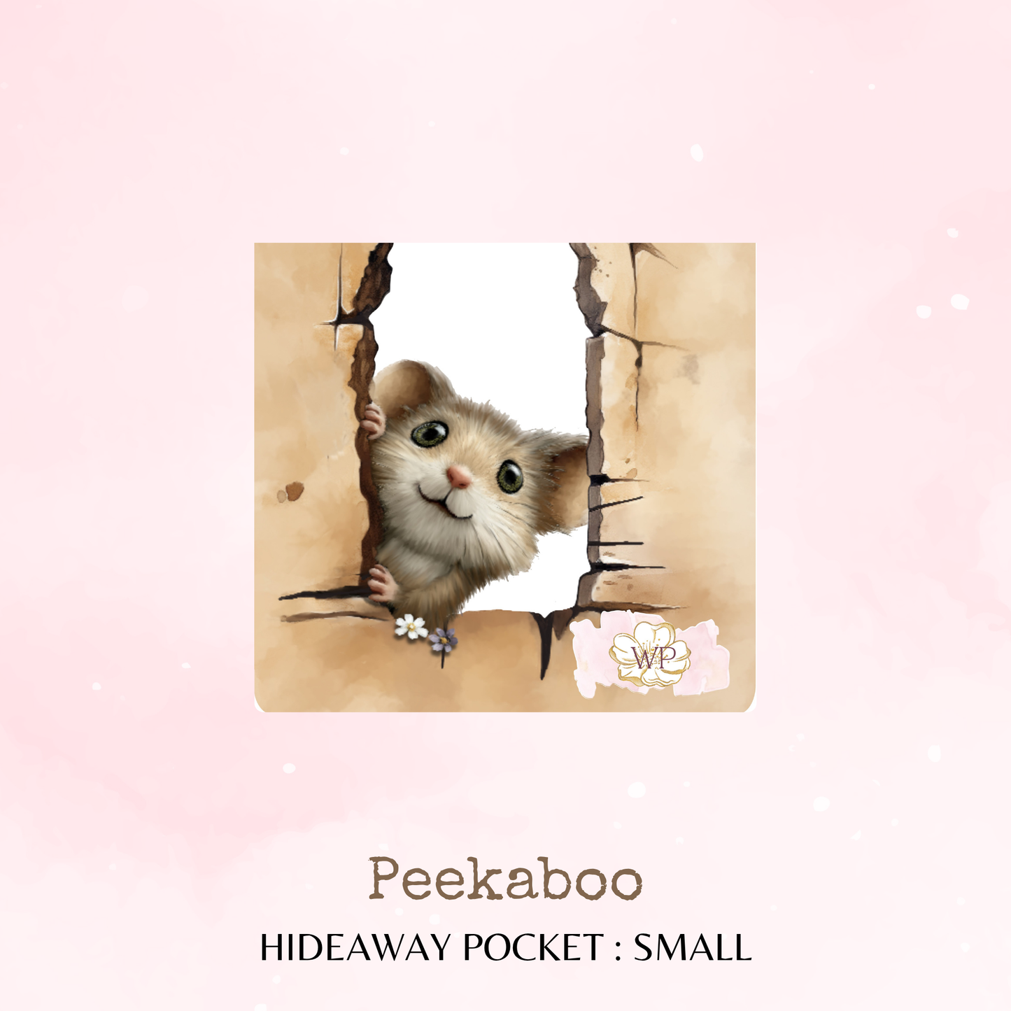 Peekaboo - Hideaway Pocket - Small Size - Adhesive Storage - Peel and Stick Pocket - Stationery Supplies - Watercolour