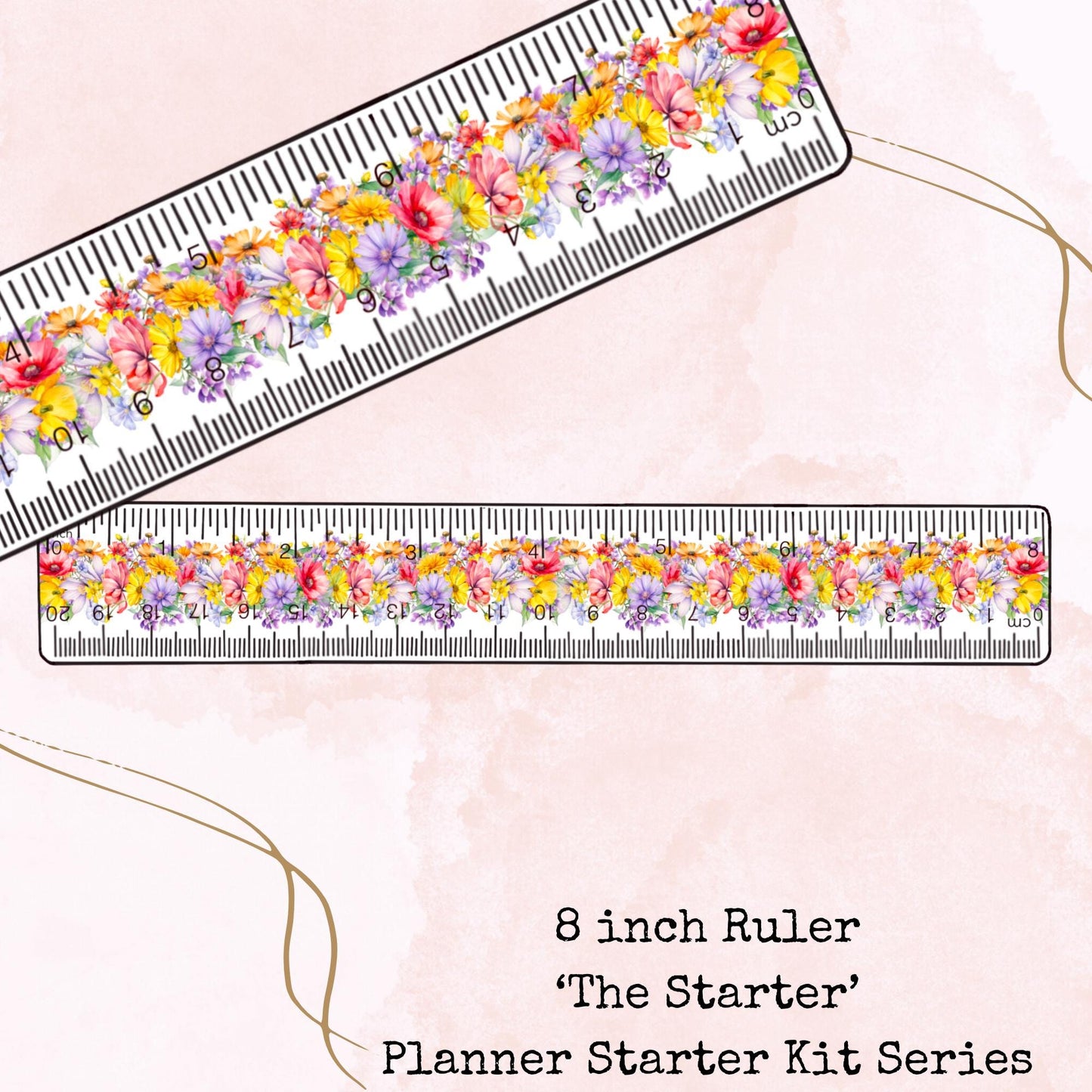 Planner Starter Kit - Script Stickers - Deco - Functional - Ruler - Stationery - Watercolour