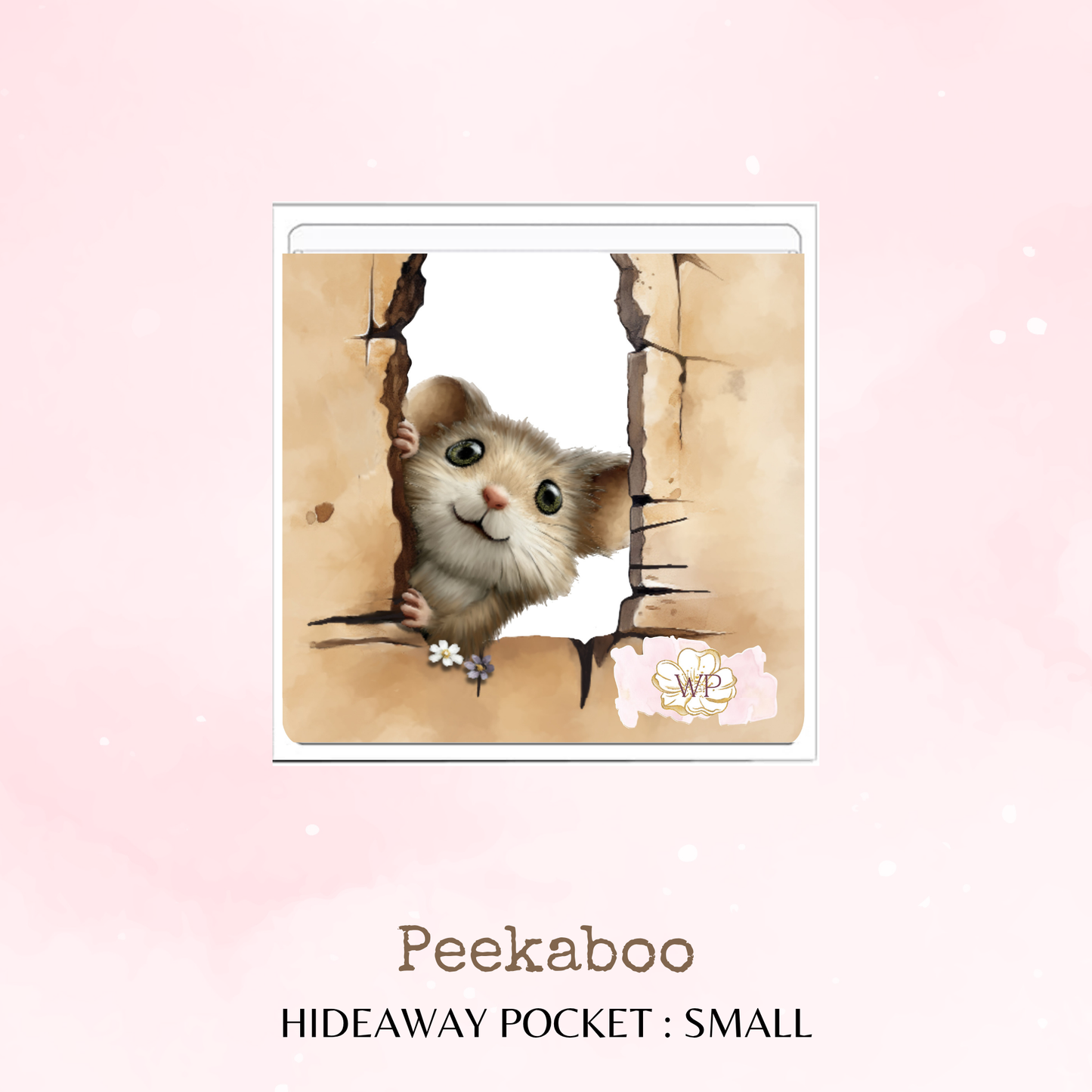 Peekaboo - Hideaway Pocket - Small Size - Adhesive Storage - Peel and Stick Pocket - Stationery Supplies - Watercolour