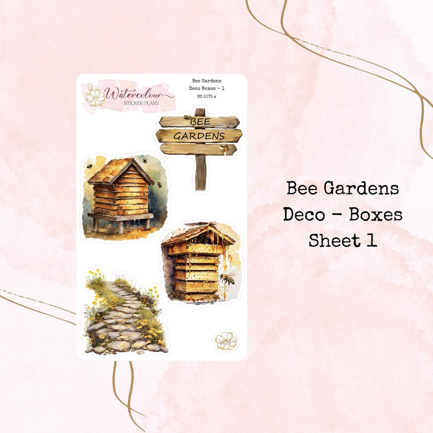 Bee Gardens - Deco Sheets - Planner and Journal Stickers - Stationery - Watercolour