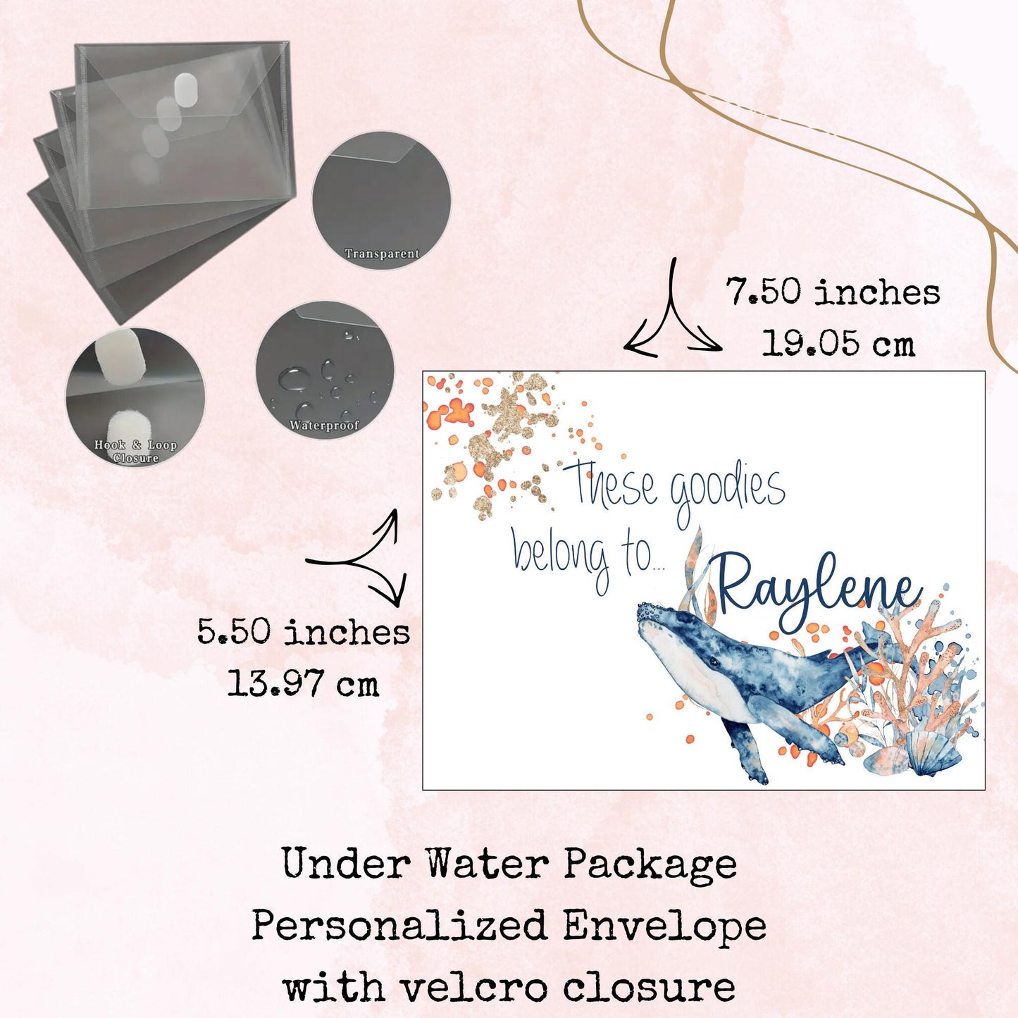Under Water Package - Custom Plastic Envelope - Stationery - Storage - Watercolour