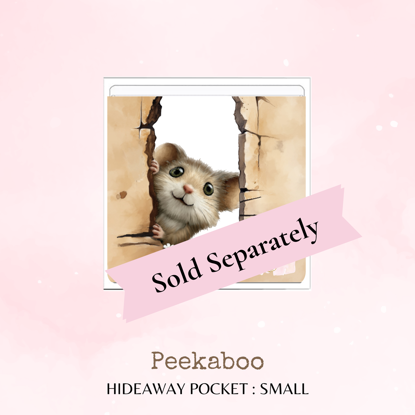 Peekaboo - Hideaway Pocket - Large Size - Adhesive Storage - Peel and Stick Pocket - Stationery Supplies - Watercolour