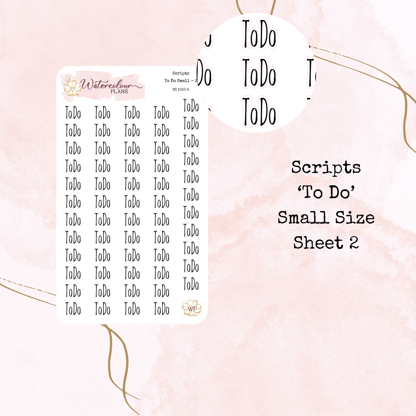 To Do Scripts - Four Sizes - Planner and Journal Stickers - Stationery