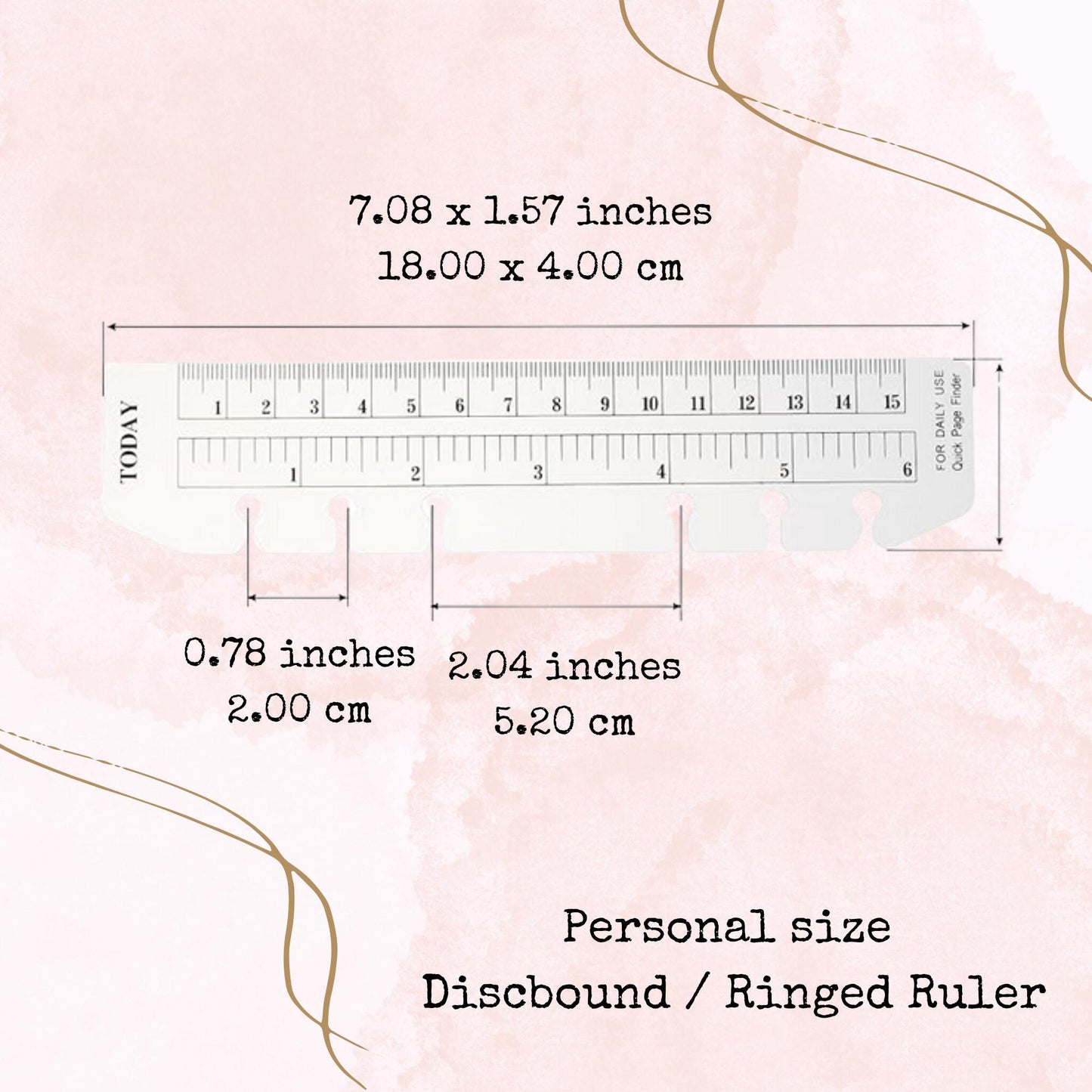 Pumpkin Kingdom - Personal Sizer - Disc-bound Ringed Ruler - Planner Supplies - Watercolour