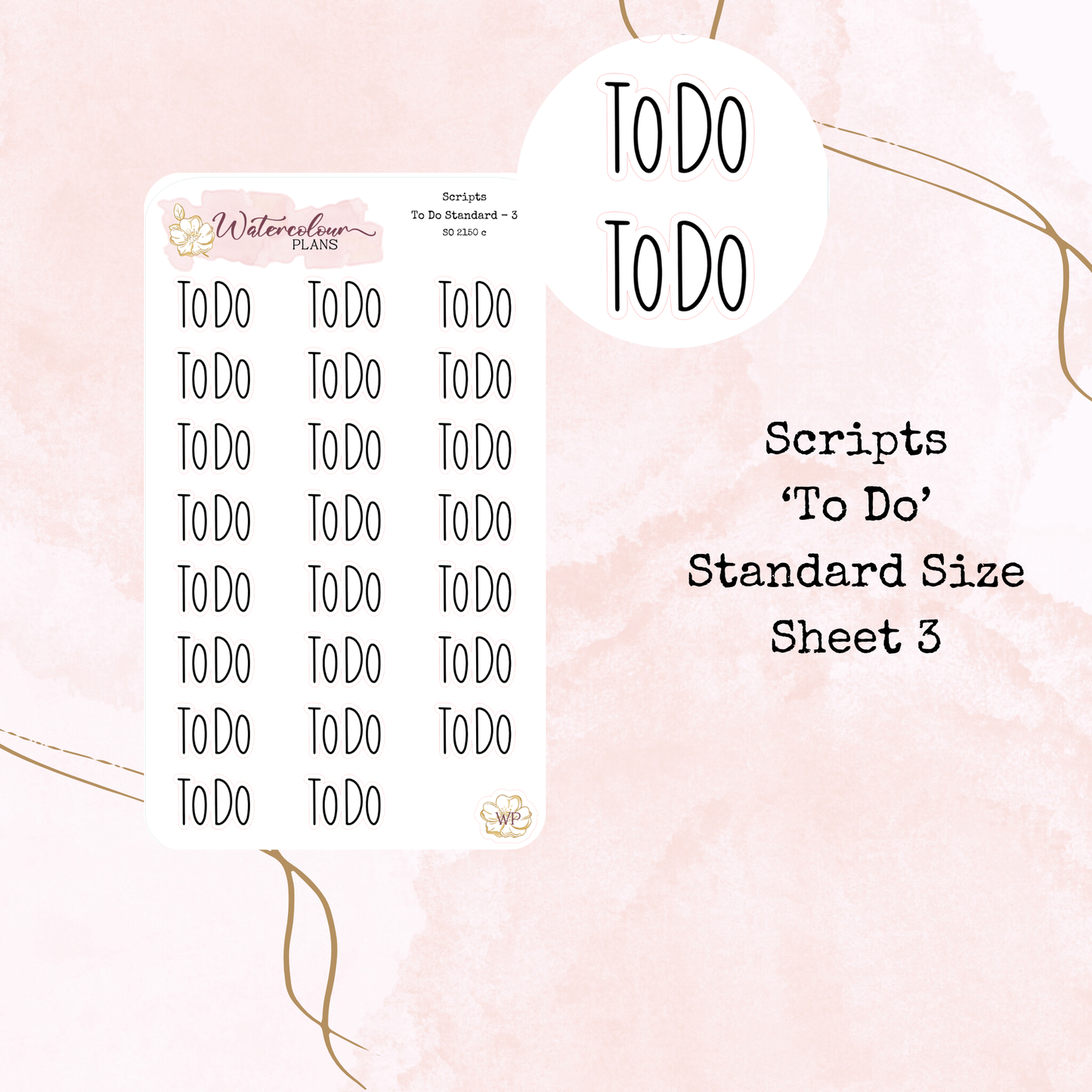 To Do Scripts - Four Sizes - Planner and Journal Stickers - Stationery