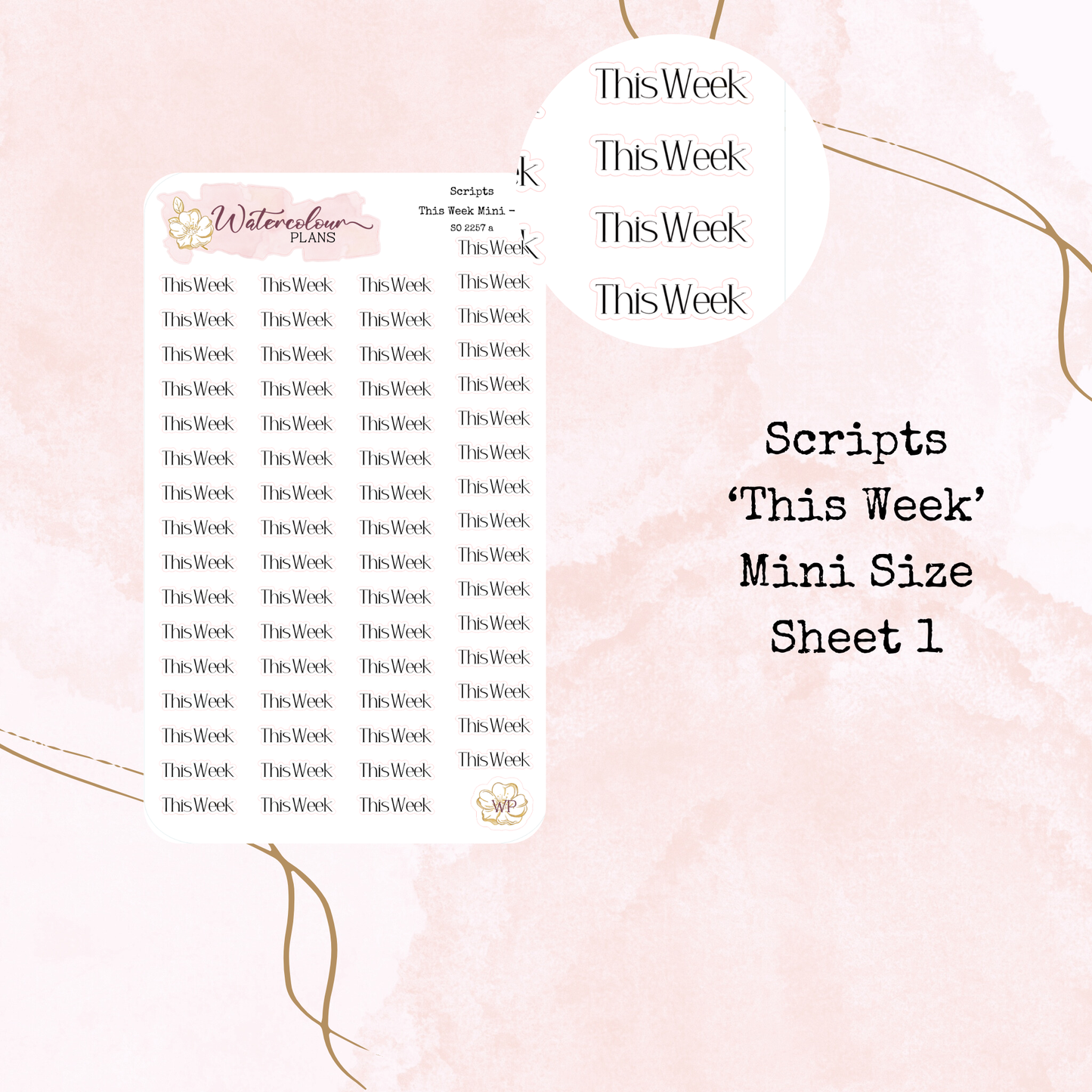 This Week Scripts - Four Sizes - Planner and Journal Stickers - Stationery