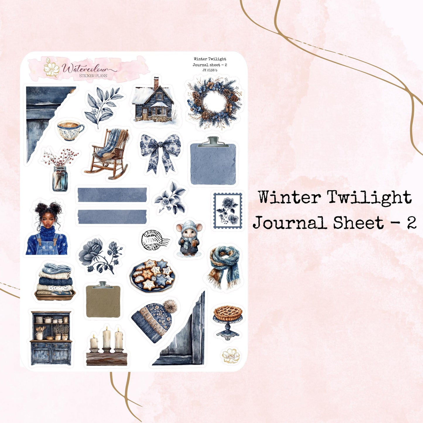 Winter Twilight - Journal Set - Planner Stickers - Stationery - Watercolour