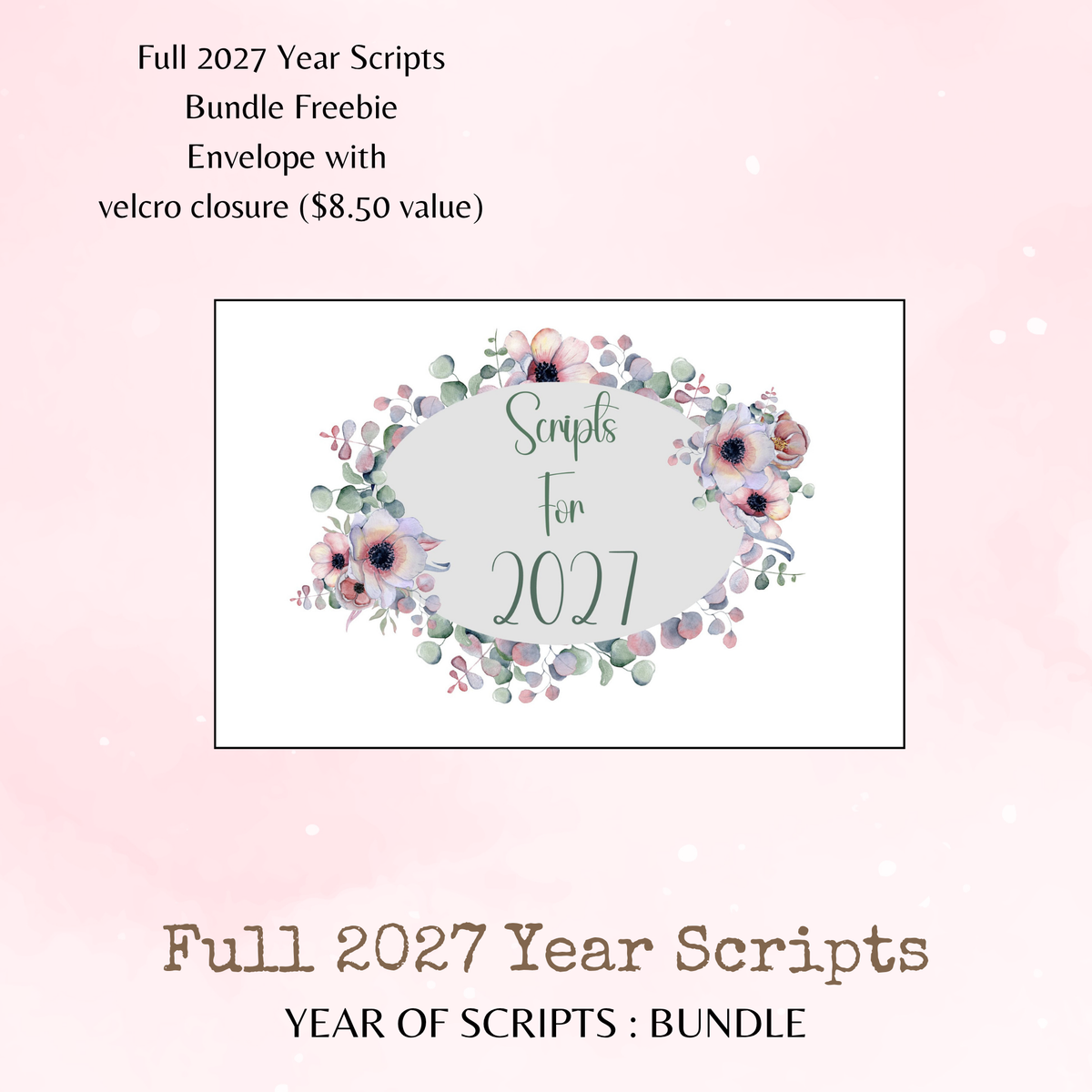 Full Year of Scripts Bundle - 2027 - Script Stickers - Days Weeks Months - Stationery