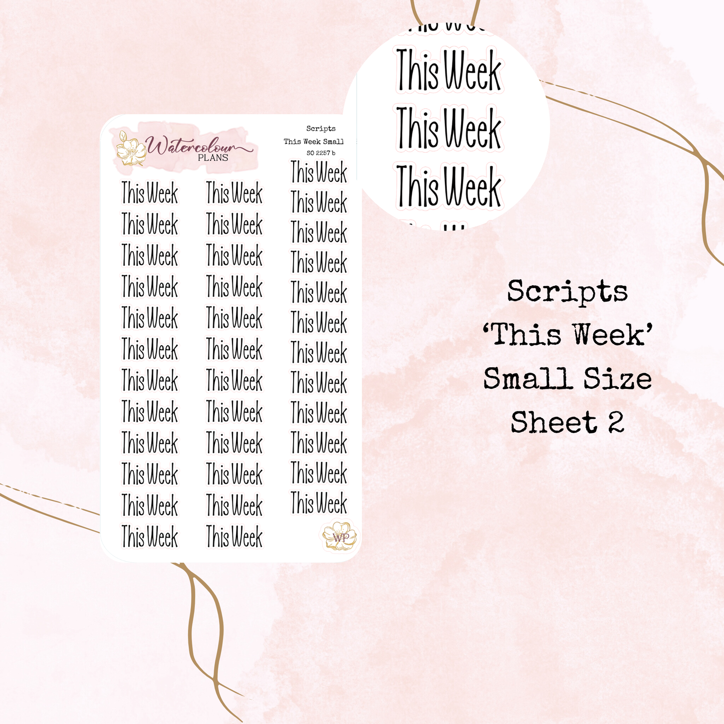 This Week Scripts - Four Sizes - Planner and Journal Stickers - Stationery