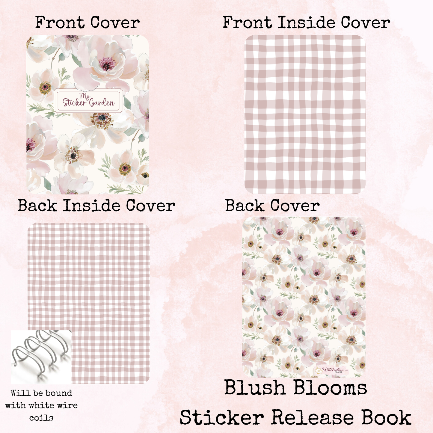 My Sticker Garden - Blush Blooms - Sticker Release Book - Planner and Journal Accessory - Stationery - Watercolour