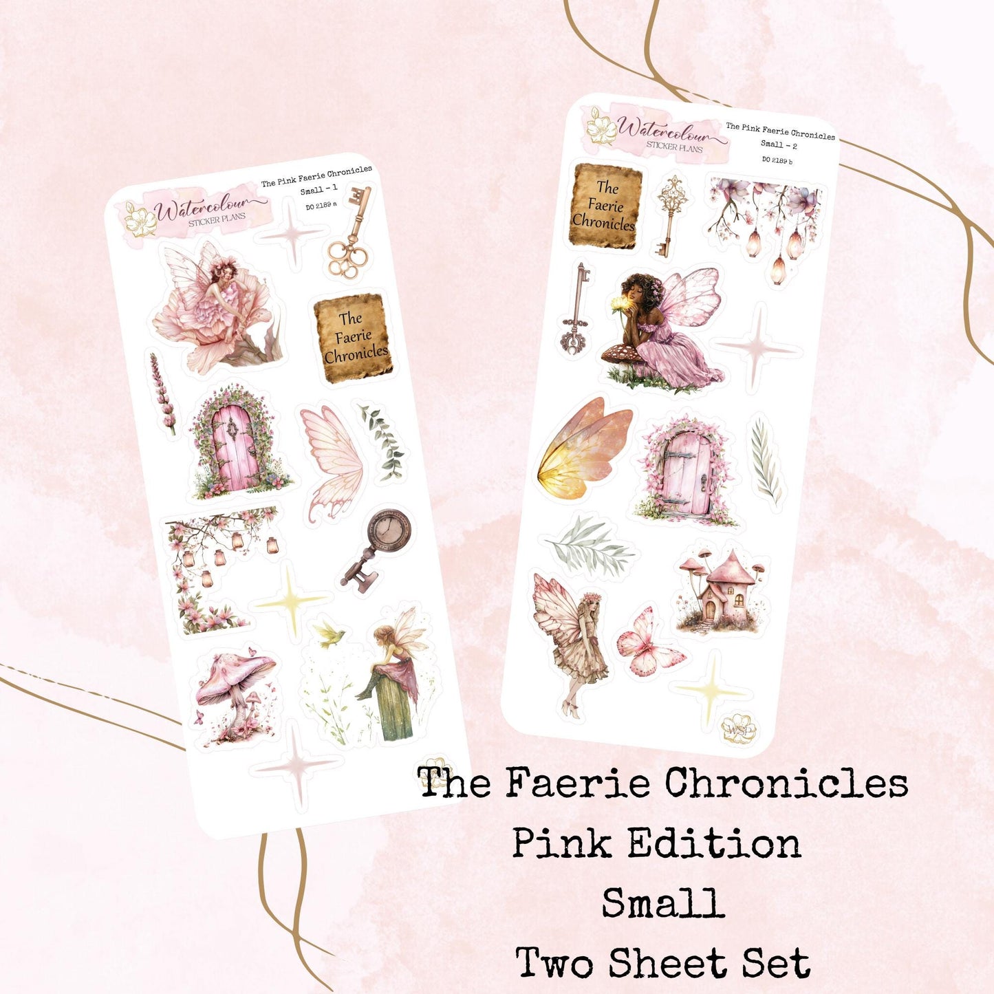 The Pink Faerie Chronicles - Small Size - Planner and Journal Stickers - Stationery - Watercolour