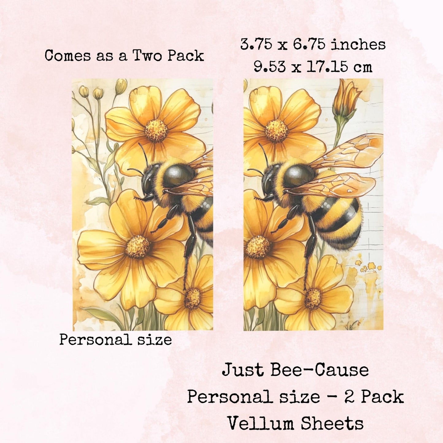 Just Bee-Cause - Printed Vellum - Stationery - Watercolour