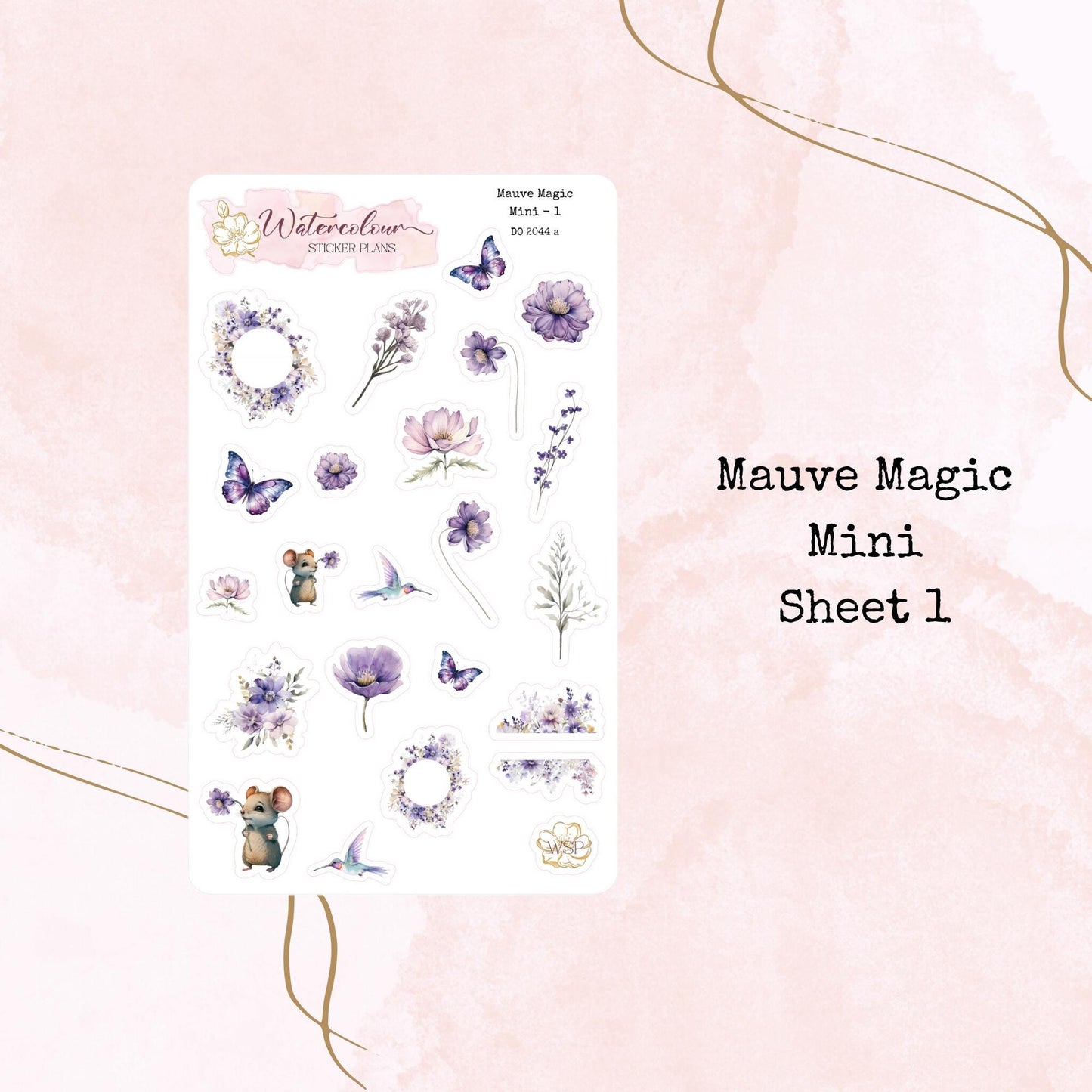 Mauve Magic - Mini Size - Planner and Journal Stickers - Stationery - Watercolour