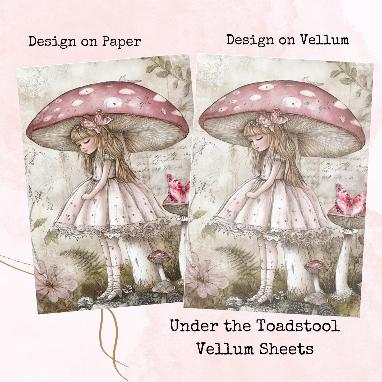 Under the Toadstool - Printed Vellum - Stationery - Watercolour