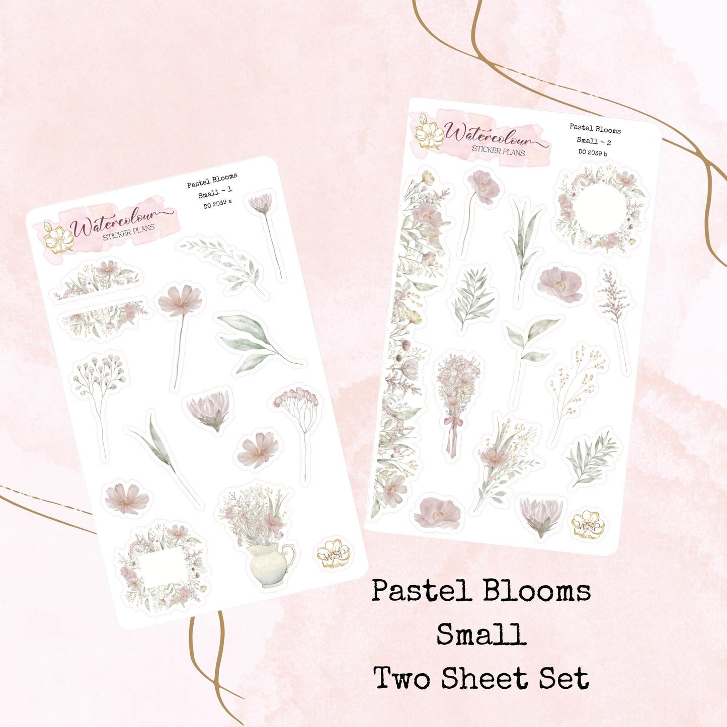 Pastel Blooms - Small Size - Planner and Journal Stickers - Stationery - Watercolour