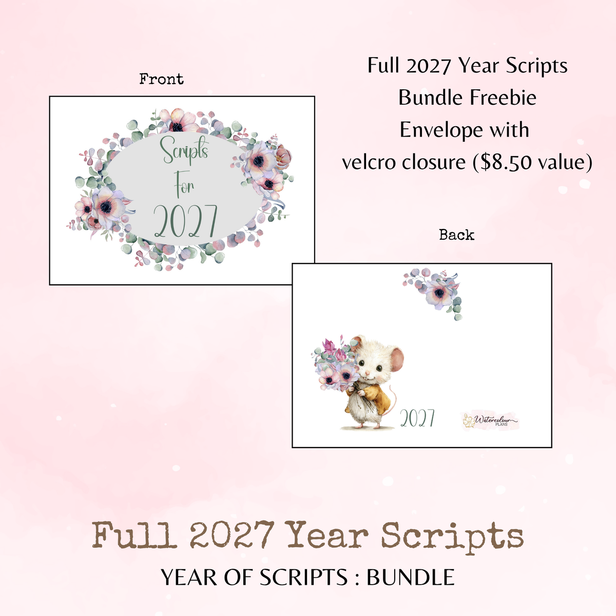 Full Year of Scripts Bundle - 2027 - Script Stickers - Days Weeks Months - Stationery