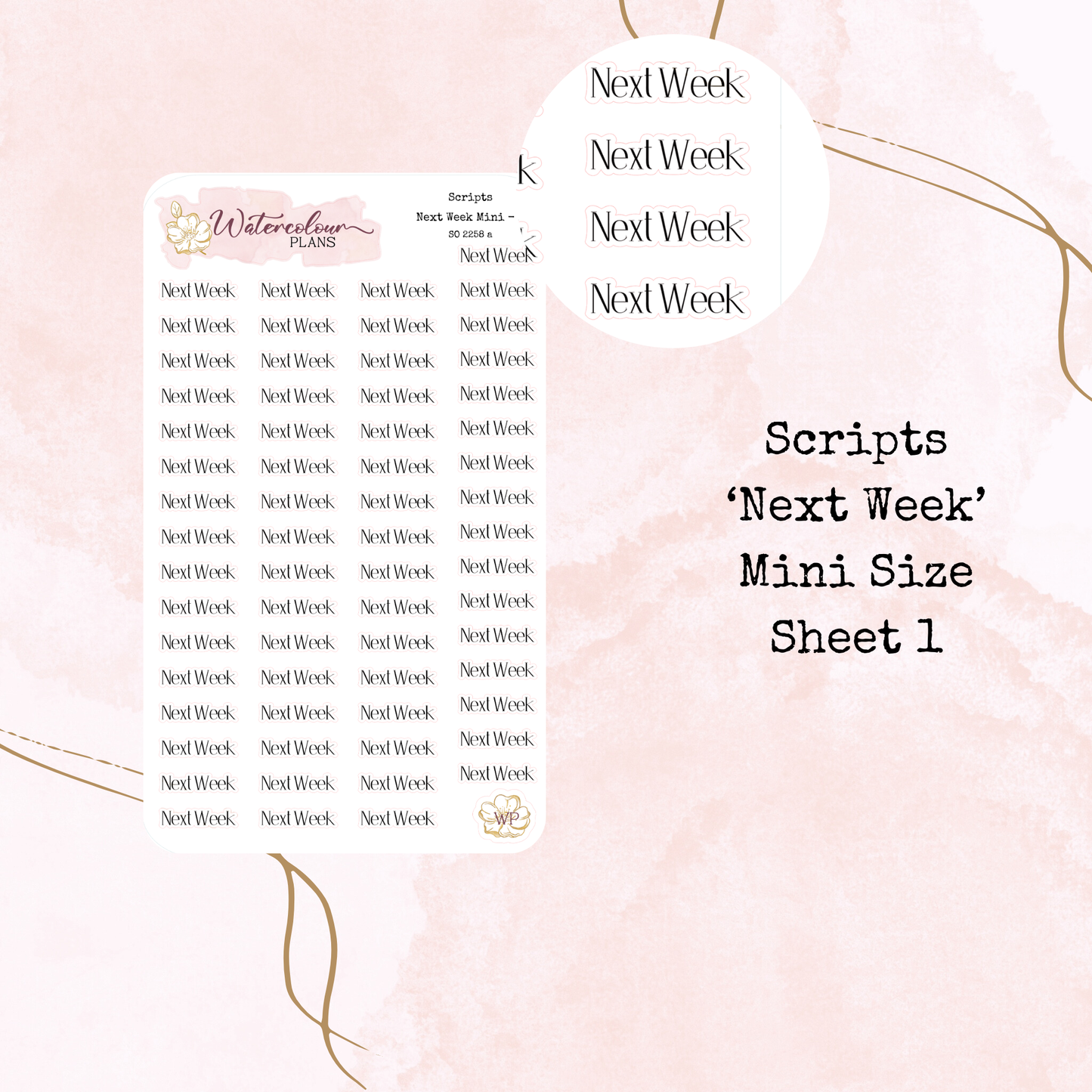 Next Week Scripts - Four Sizes - Planner and Journal Stickers - Stationery
