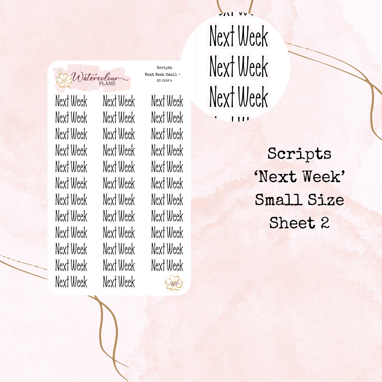 Next Week Scripts - Four Sizes - Planner and Journal Stickers - Stationery