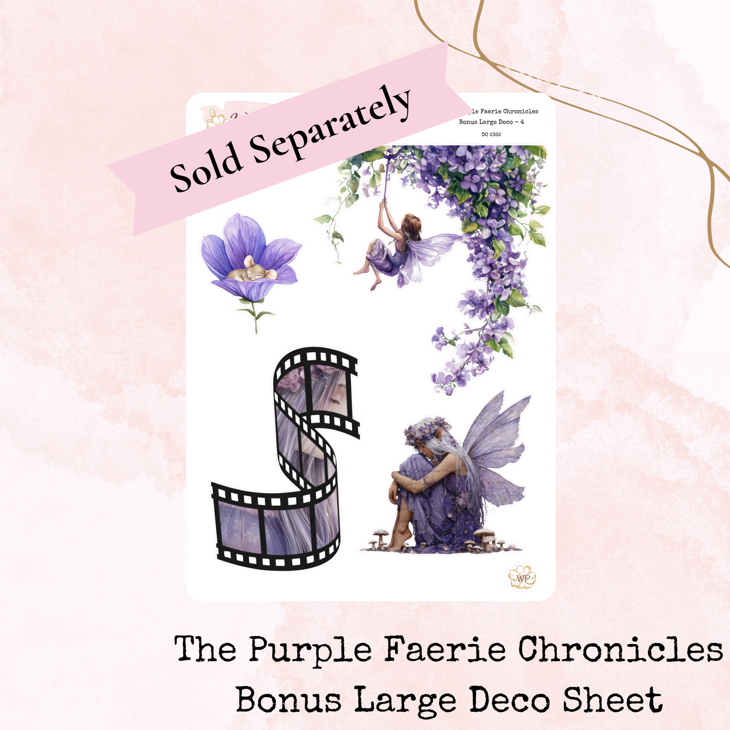 The Purple Faerie Chronicles - Journal Trio - Journal and Planner Stickers - Stationery - Watercolour